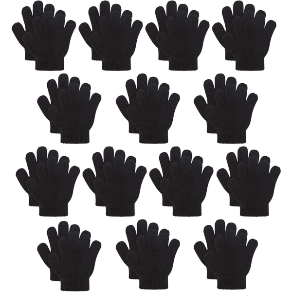 Barn varma magic handskar, 14 par pojkar flickor vinter stretchigt stickade handskar