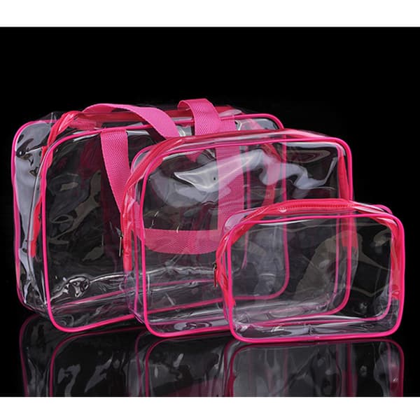 4-i-1 Transparent Necessärset, Rosa Rosa