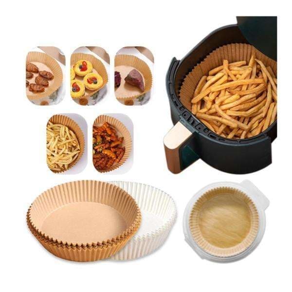 50 stk. Airfryer-indsatser Engangspapir Pergamentforme Brun