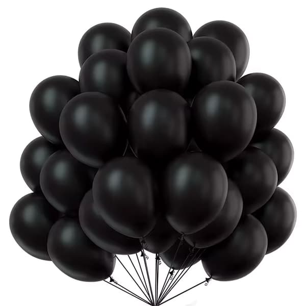 Pakke med 25 sorte balloner, 10 tommer (25 cm) sorte