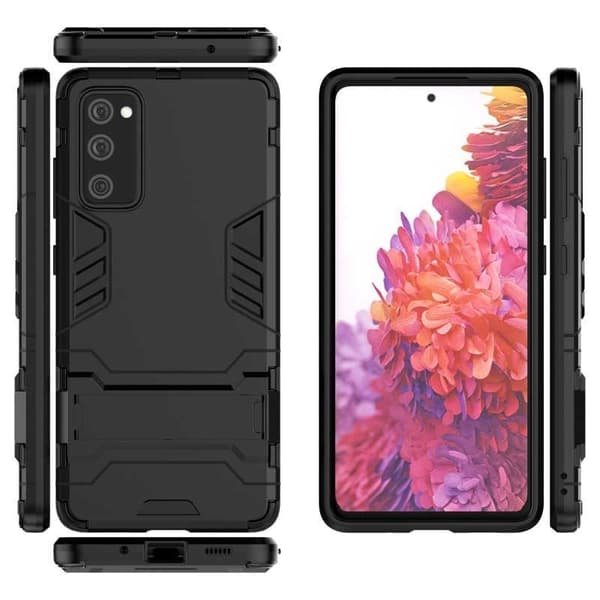 Samsung S20 FE Stødsikkert Cover med Støttefod ThinArmor Sort