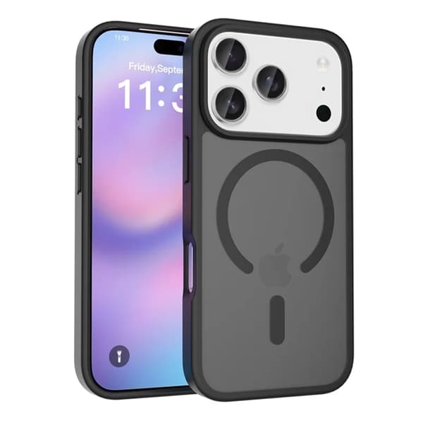 BOOM Mobilcover til iPhone 17 Pro MagSafe TPU Ramme Akryl - Sort Sort