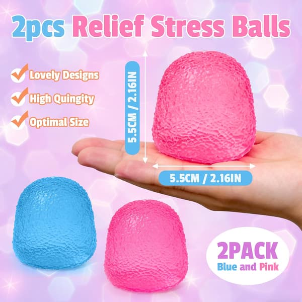 2-PAK Gumdrop Squishy Fidget Leker, Gumdrop Sensoriske Stressballer for Barn og Voksne