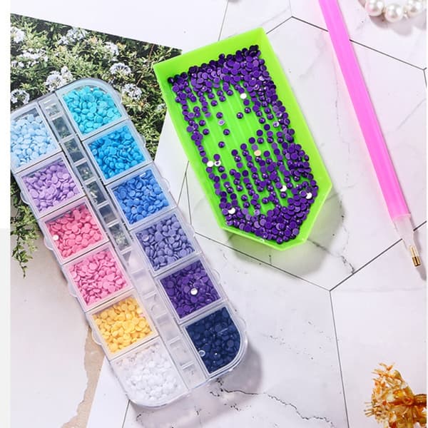 Förvaringslåda med 12 fack i transparent plast