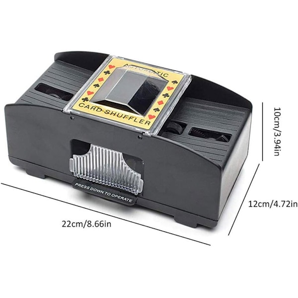 FILFEEL 2-kortsblandare, automatisk spelkortsfack, pokerkortfodral, elektrisk kortsblandare för underhållning