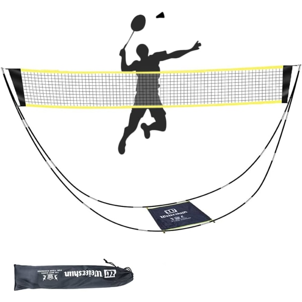 Faltbares Badmintonnetz für Tennis, Volleyboll, tragbar, faltbar, abnehmbar, mit Ständer, Tragetasche, Indoor- och Outdoor-Sportarten, keine