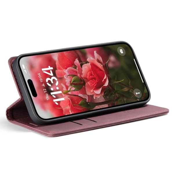 CASEME iPhone 16 Cover Flip Læder Bourgogne