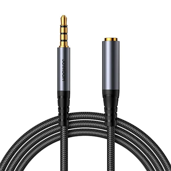lydkabel stereo AUX 3/5 mm han til hun/ 1/2 m/ sort