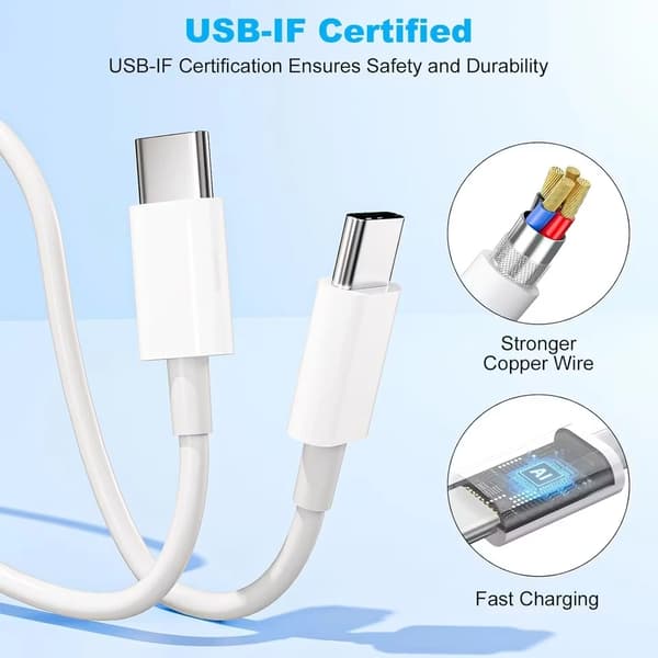 USB-C Kabel 1m – Hurtig Opladning til iPhone 15/16 & Android