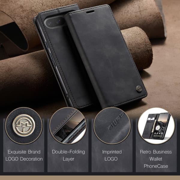 CaseMe Slim lompakkokotelo Google Pixel 10 Pro musta