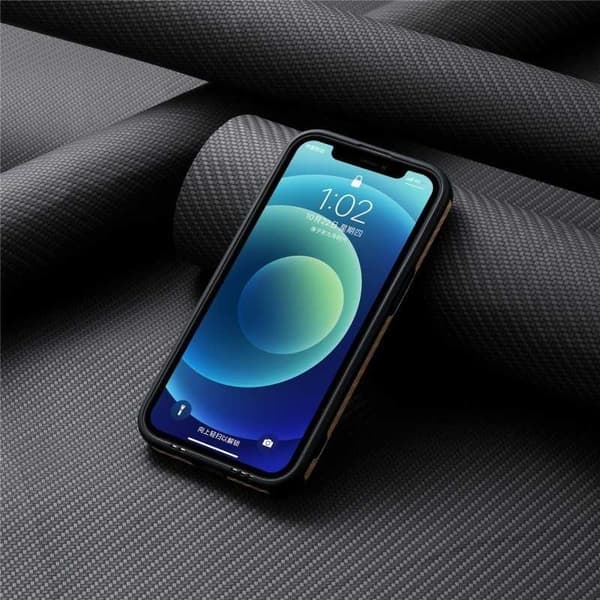 iPhone 15 Stødsikkert Cover med Magnetisk Kortplads, Magsafe RFID, Sort
