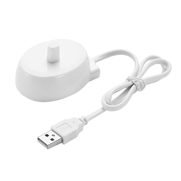 USB elektrisk tandbørsteoplader til Oral B tandbørster hvid