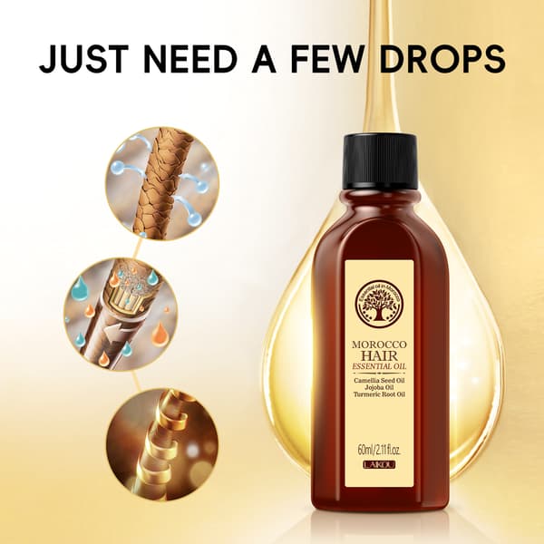 Lecco Marockansk Hårolja 60ml - Leave-in Balsam för Torrt, Frissigt Hår