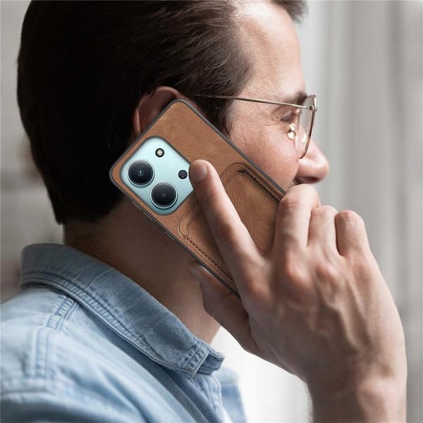 Xiaomi Redmi 15C (173mm) PU læder magnetisk kortholder etui - Sort Sort