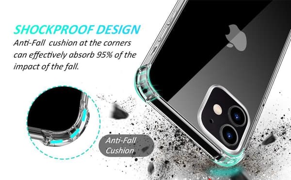 iPhone 12 Mini - Stöttåligt Silikonskal, Superstöttåligt, Transparent