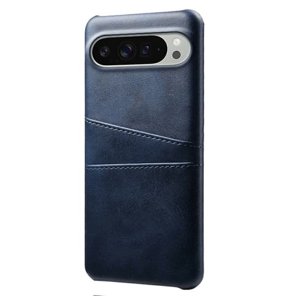Google Pixel 10 Pro XL PU-läderfodral med korthållare - Blå Blå