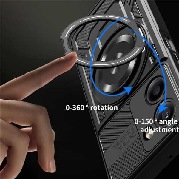 Xiaomi Redmi A5 4G Armor Hybrid Magnetisk Ring Cover - Sort Sort