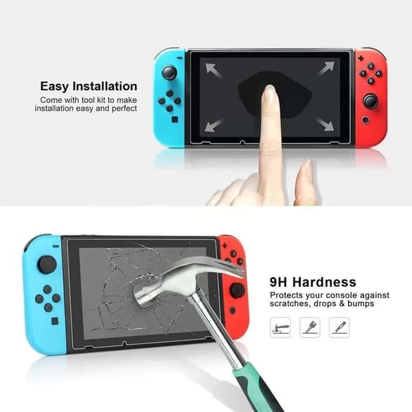 Härdat glas kompatibelt med Nintendo Switch – Skydda din skärm transparent