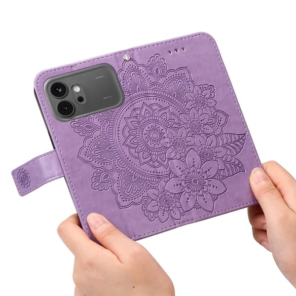 Mandala Blomst Pung Etui til Honor 600 - Lilla Lilla
