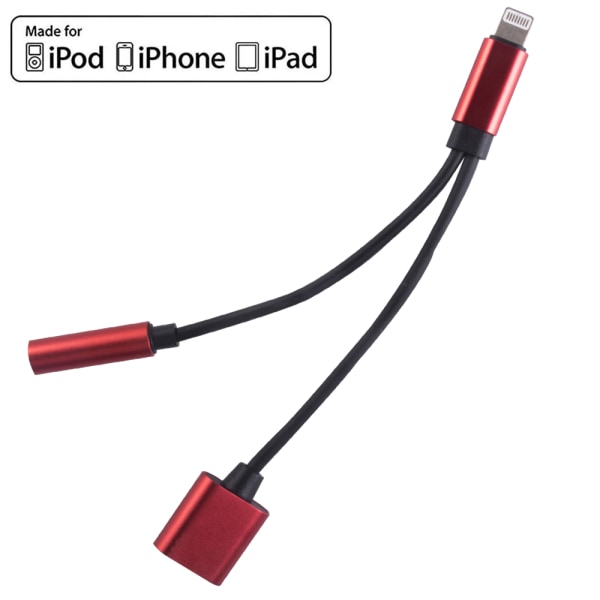 Lightning till 3,5 mm hörlursuttag Adapter, iPhone Hörlursadapter Billaddare Splitter, iPhone Laddning & Audio Aux-kabel, kompatibel för iPhone 11