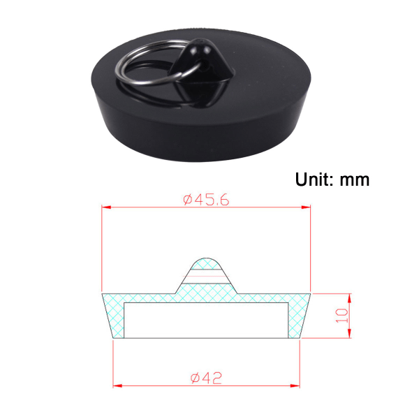 Diskpropp, Köksdiskpropp Utbyte Universell Badrum Diskpropp Multifunktionell Avloppspropp - 4-pack Svart Storlek Diameter 42 till 45,6 mm