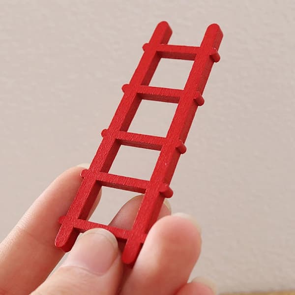 1:12 Dockhus Miniatyr Möbler Trästege Trappa Hem De Röd
