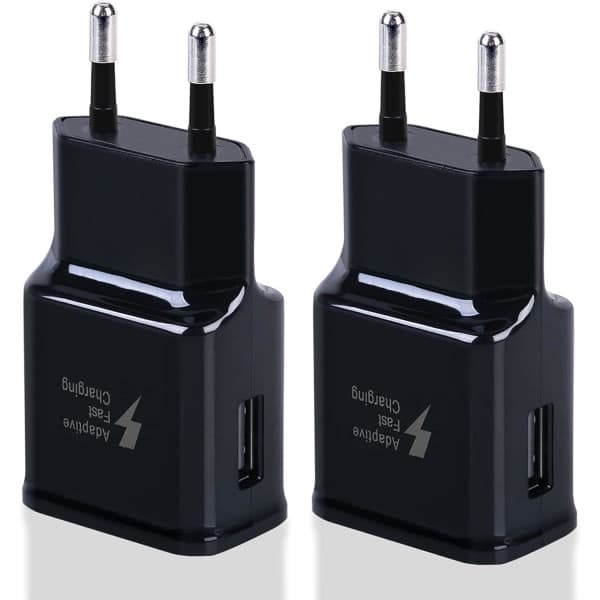 2 kpl nopea USB-lataussovitin Samsung iPhone Universal Musta