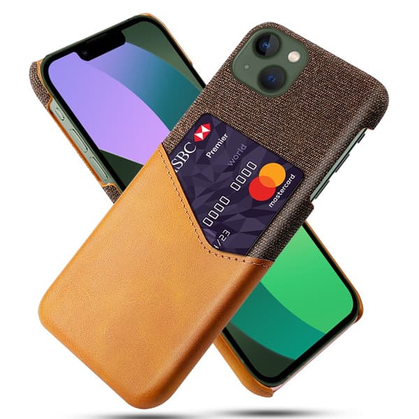 SKALO iPhone 15 Plus Premium PU-læder kortholder etui - Brun Brun