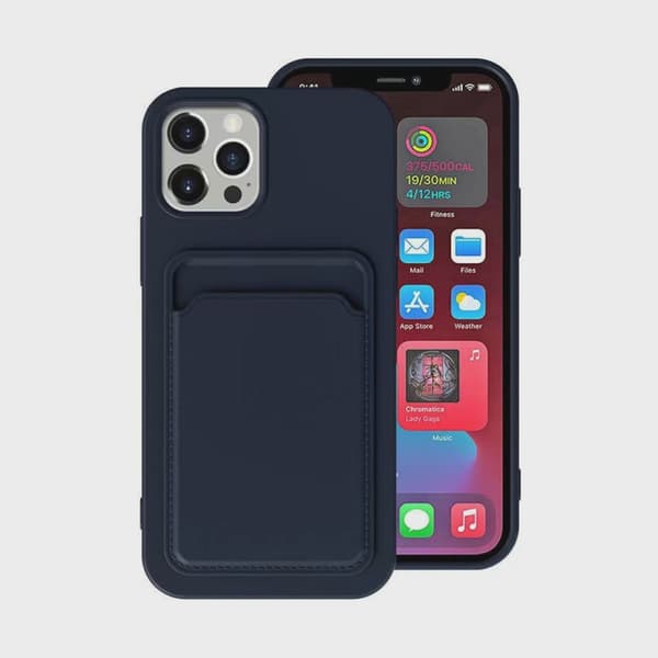 Silikontelefondeksel med SIM-kortspor for iPhone 13 - Blå