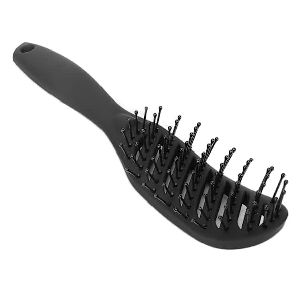 Menisk Hårkam Våd og Tør Kam Nylon Styling Frisør Hårmassagebørste Sort
