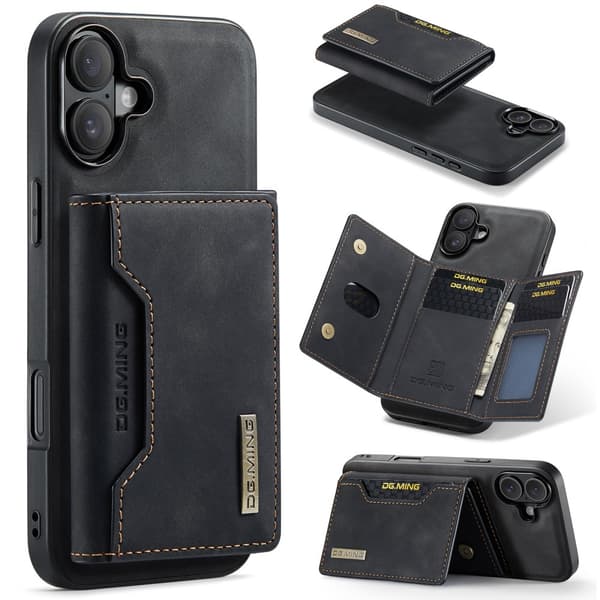 DG.MING 2 i 1 Magnetisk Kortlomme Etui iPhone 16 Sort