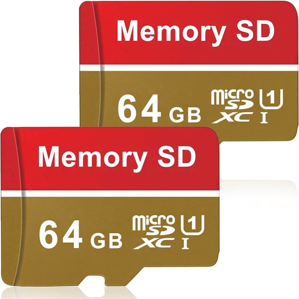 Einmoon Lot de 2 64 Go Carte Micro SD Vitesse Élevée SD Card Imperméable Micro SD Registrering Video Carte Mémoire Portable Carte SD pour