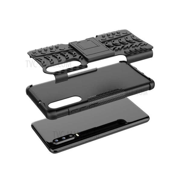 Huawei P30 støtsikkert deksel med stativ Active Black