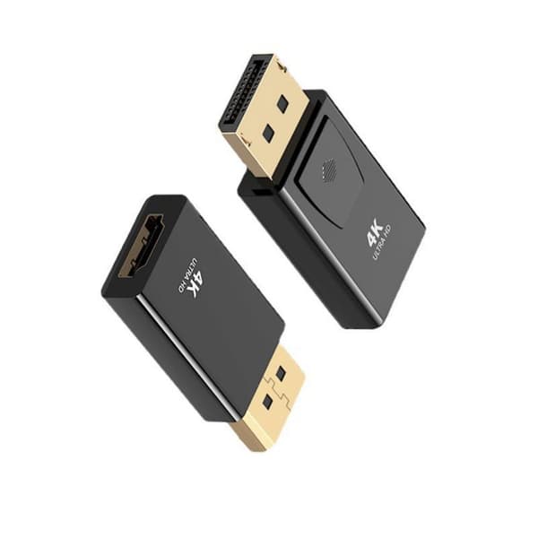 DP - Displayport (han) til HDMI-adapter (hun) 4K-1080P Sort 2 stk.