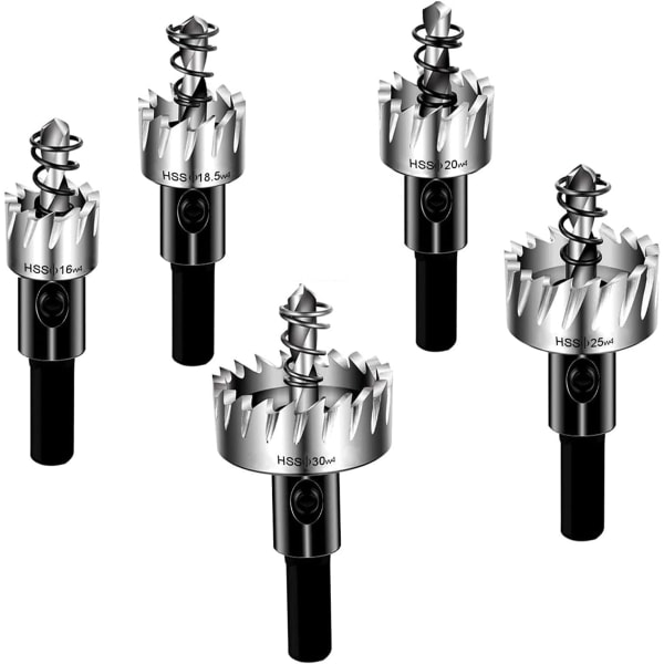 5st Scies-cloches Borr HSS4341 Ensemble Mèche Fraise Carbure pour Foder Scie Cylindrique Foret de perçage Trépan En Acier Inoxidable - Argent