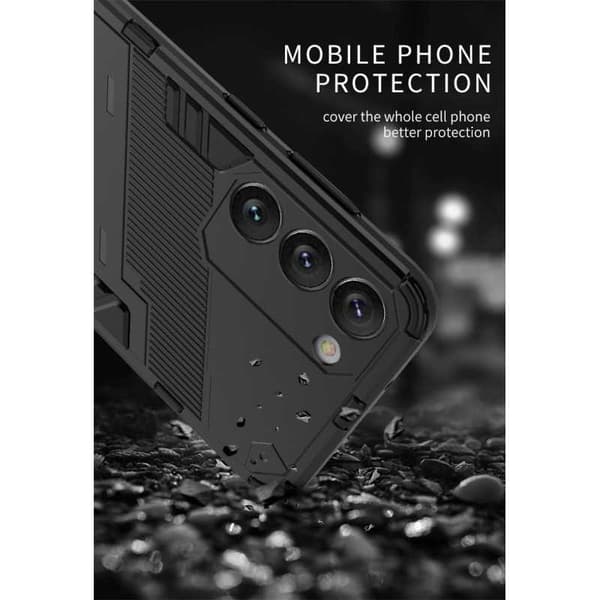 Samsung S23 Plus Stødsikkert Cover med Støttefod ThinArmor V2 Sort