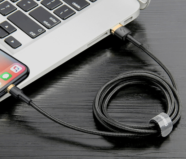 2 stk 2 m Baseus kabel iPhone blå med guld