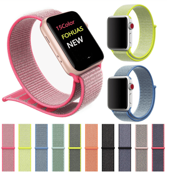Nylon Sportsrem – Til Apple Watch 42–49mm – Sort sort