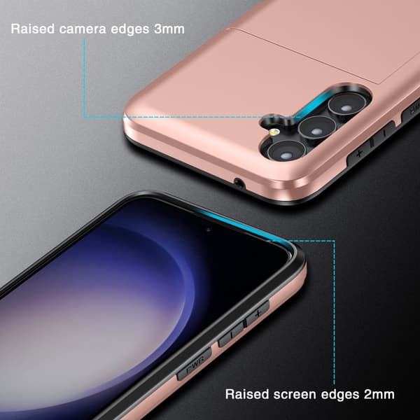 Samsung S25 Armor -korttipidikekotelo - Ruusukulta Ruusukulta
