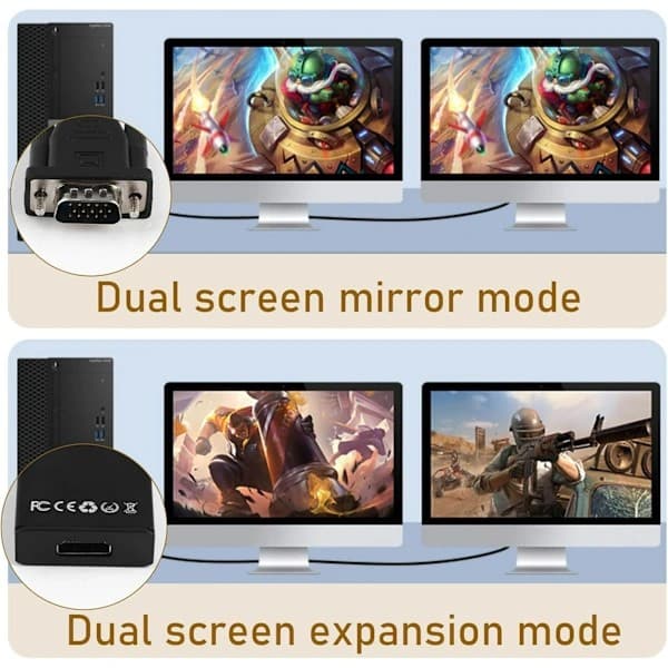 VGA til HDMI-adapter, høyoppløselig 1080P lyd- og videokonverterer
