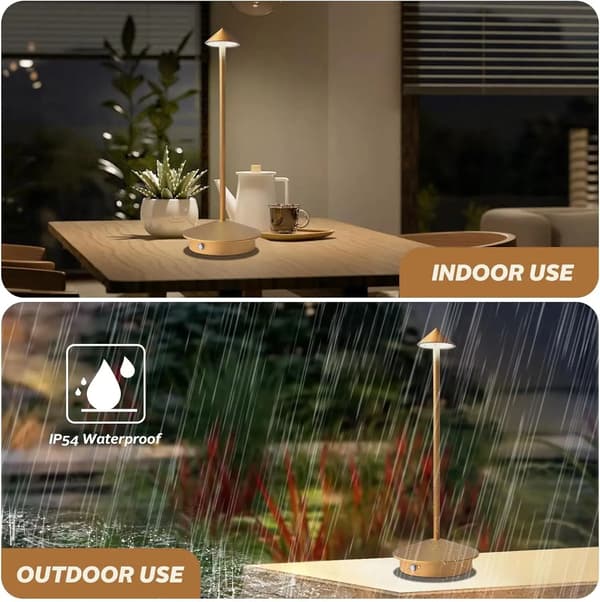 Bordlampe / Skrivebordslampe - Trådløs LED-lampe Guld