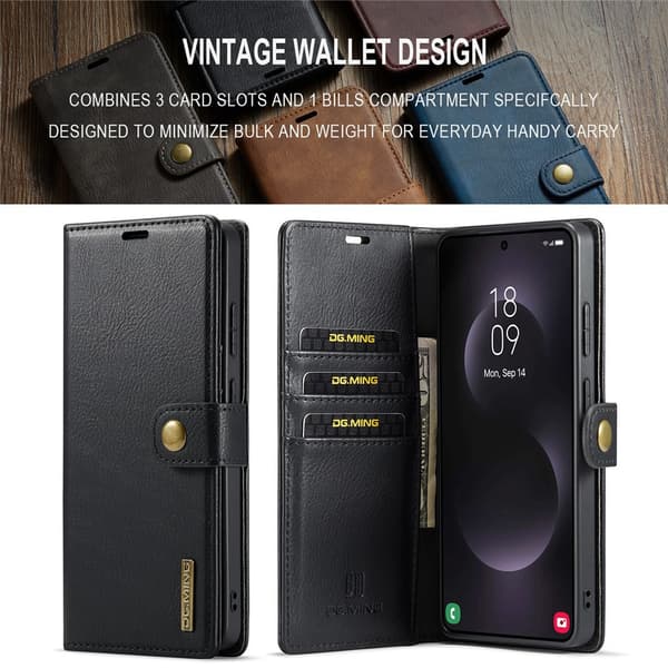 DG MING 2-i-1 Magnet Pung Etui til Samsung Galaxy S26 Ultra - Sort Sort