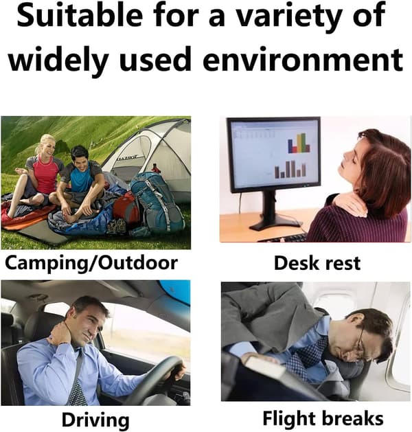 3-pakning oppblåsbare campingputer, kompakt luftoppblåser for strand, fluktstol, soling, backpacking, fotturer - (grå)