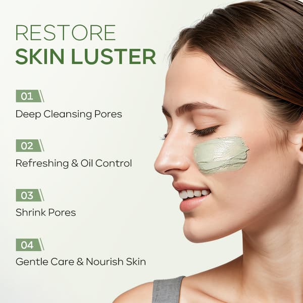 Grøn te solid maskestift 40g, fugtgivende og hydrerende mudder maske.