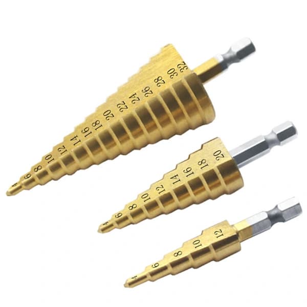 Stor HSS Stål Trin Keglebor Titanium Bit Sæt Hulbor 4-12/ 4-12mm