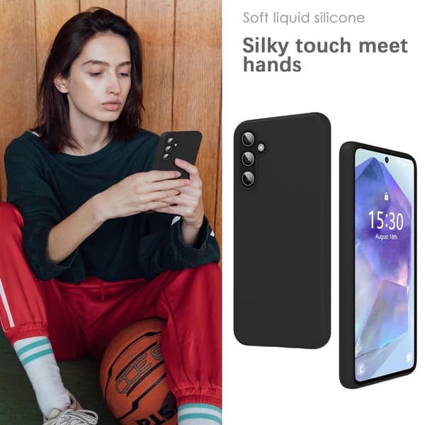 Samsung Galaxy A55 Telefoncover - Silikone/TPU Materiale - Mulighed: Sort Samsung A55