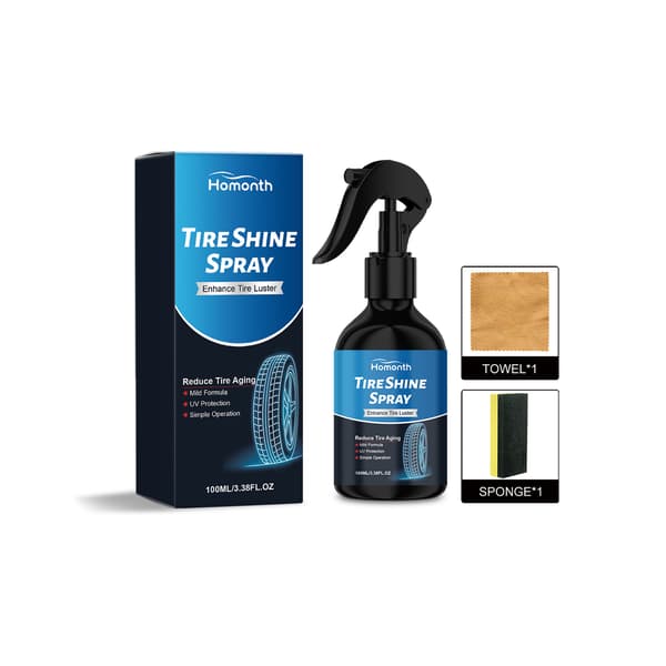 Dækglansspray til daglig rengøring, pletfjerning, polering og renovering af bildæk.