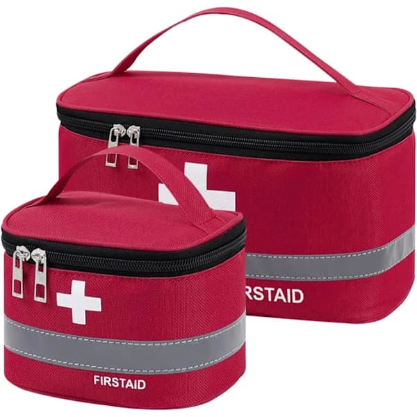 2 st första hjälpen-väskor, tomma medicinväskor, bärbara första hjälpen-väskor för utomhuscamping, resor