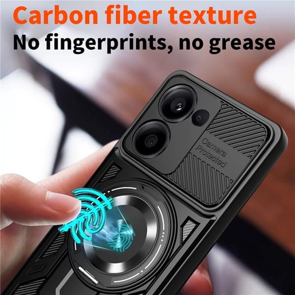 Xiaomi Redmi A5 4G Armor Hybrid Magnetisk Ring Cover - Sort Sort