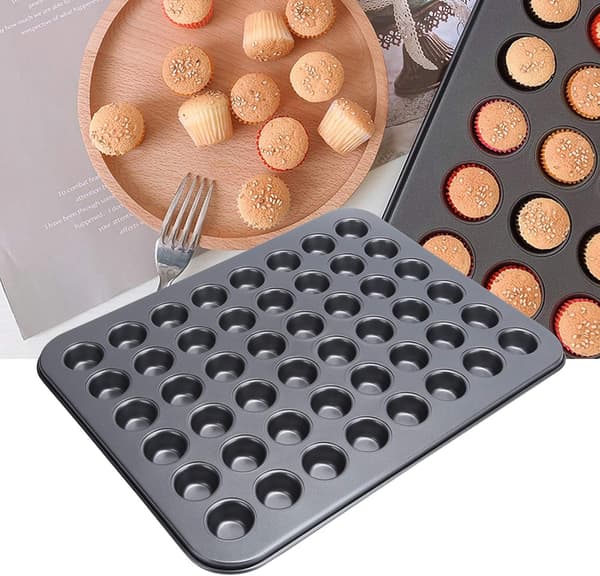 48-koppers cupcake bageform, non-stick belægning, 48-koppers mini muffinform, rund cupcake bageform, ovnbageform, bageredskaber, køkkentilbehør